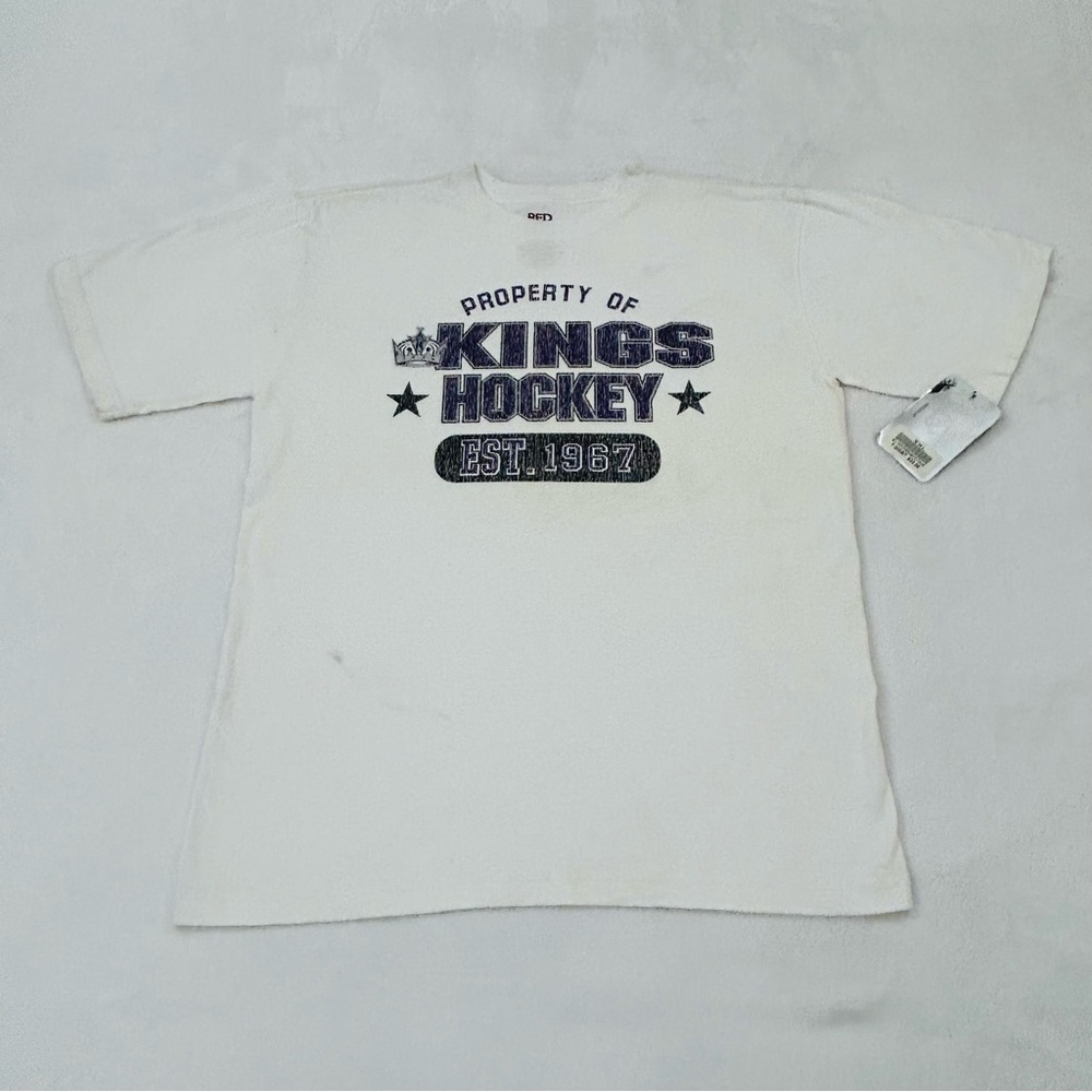 Los Angeles LA Kings Property Of Kings NHL Hockey White SS Tee Shirt Men’s M
